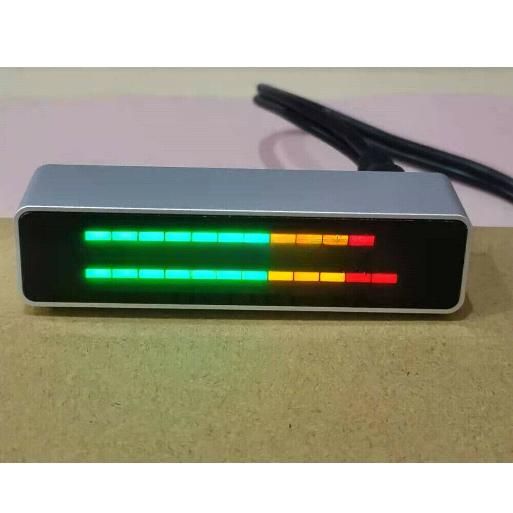 2.91" Level Indicator Multicolor LED Music Spectrum 12 Segment Stereo VU Meter