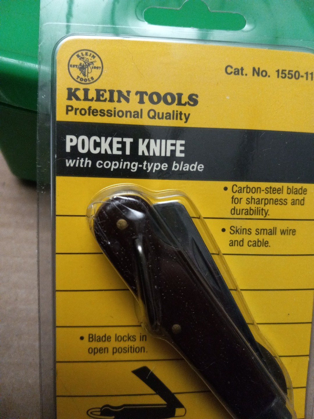 Klein 1550-11 2-1/4" Steel Pocket Knife Coping Blade New 1990
