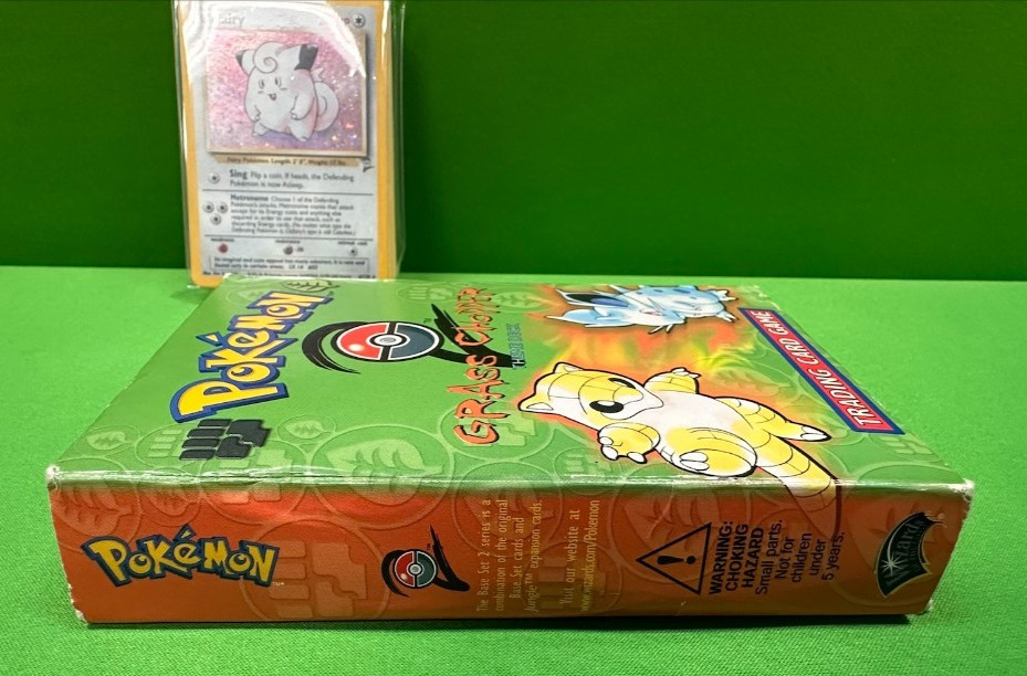 Pokémon Grass Chopper Full Theme Deck Base Set 2 1999 Complete Damaged Box