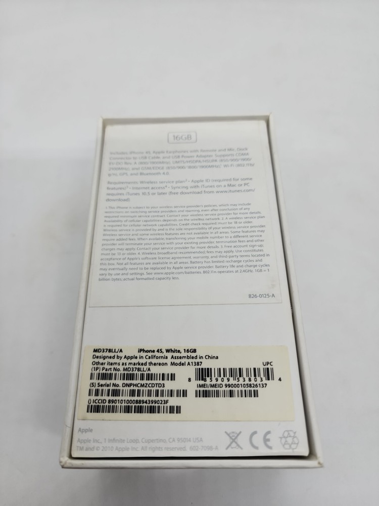 Iphone 4s Empty Box, Inserts And Stickers