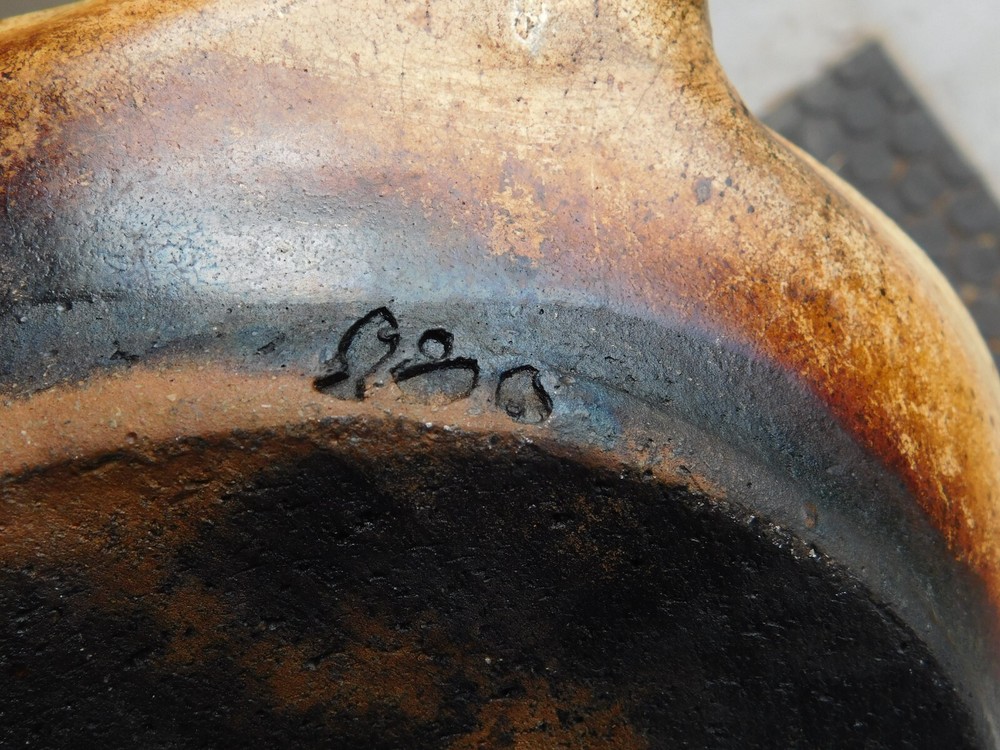 Vintage Stoneware Pottery Kitchen Frying Pan