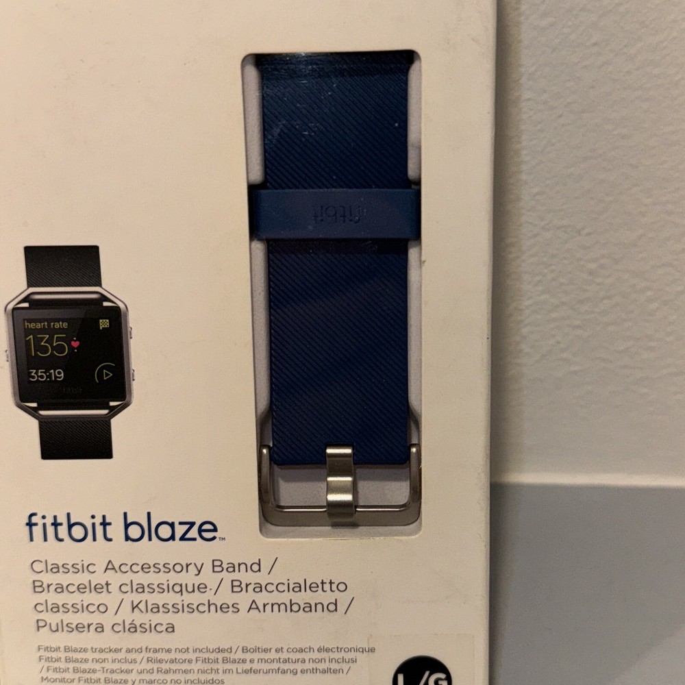 BLUE Genuine Fitbit Blaze Classic Accessory Band size Large