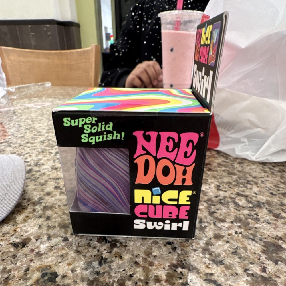 Nee Doh Nice Cube Swirl Super Solid Squish Sensory Toy Multicolor 8+ Years