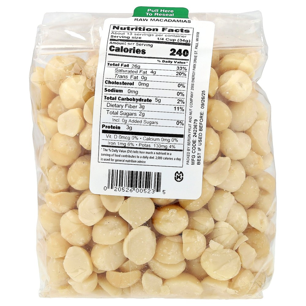 Raw Macadamias, 16 oz (454 g)