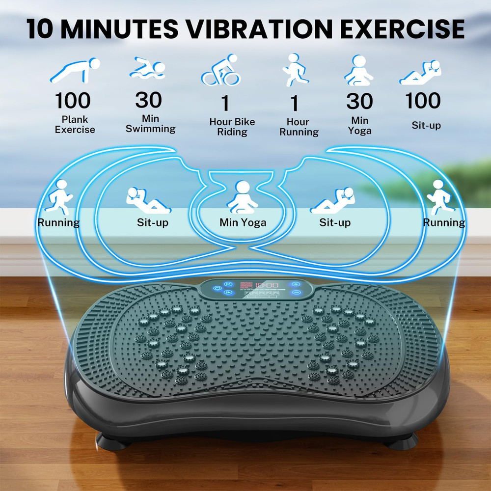 Vibration Plate Exercise Machine, Lymphatic Drainage Machine for Weight Loss, 10