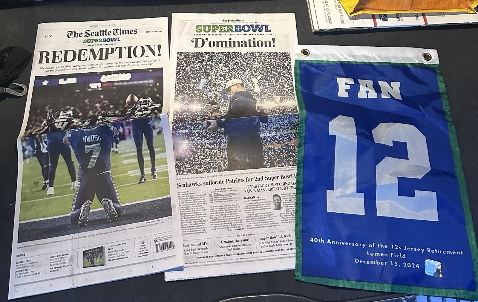 SEATTLE SEAHAWKS SEATTLE TIMES FULL NEWSPAPER 2/9/2026 SUPERBOWL CHAMPS- NEW