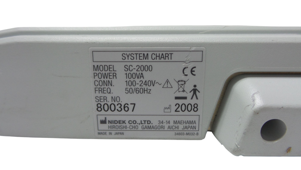 Nidek SC-2000 LCD System Chart - Free Shipping