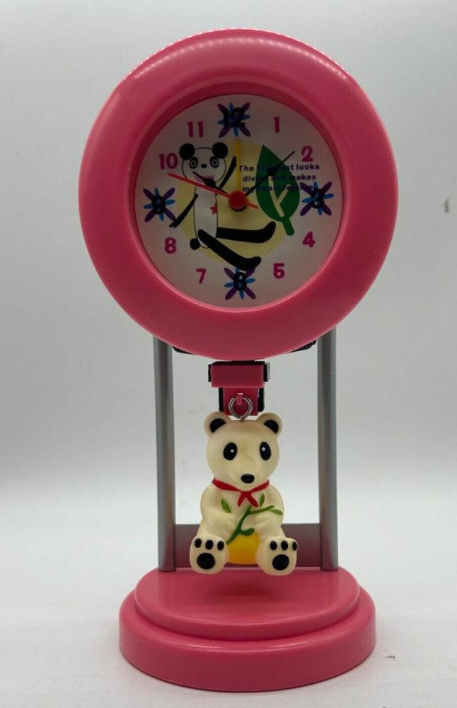 New Cute & Gorgeous Pink & Panda Pendulum Table/Shelve Clock
