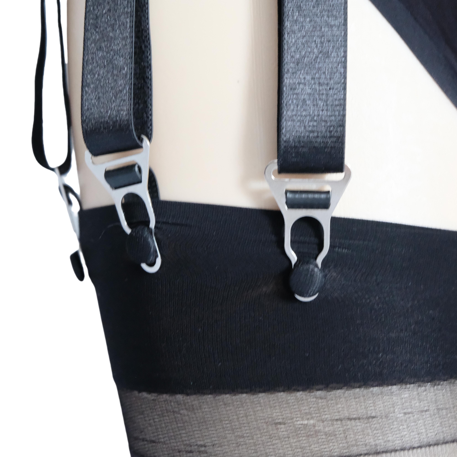 Luxallacki Classic Silky Satin 12 Straps Garter Belt Metal Clips Underwear