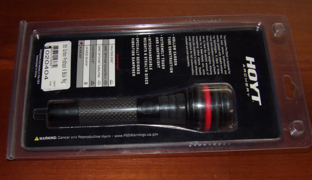 NEW Hoyt Carbon Pro Stack Bow Stabilizer- Black - 6" and 5.9 oz- ProStack