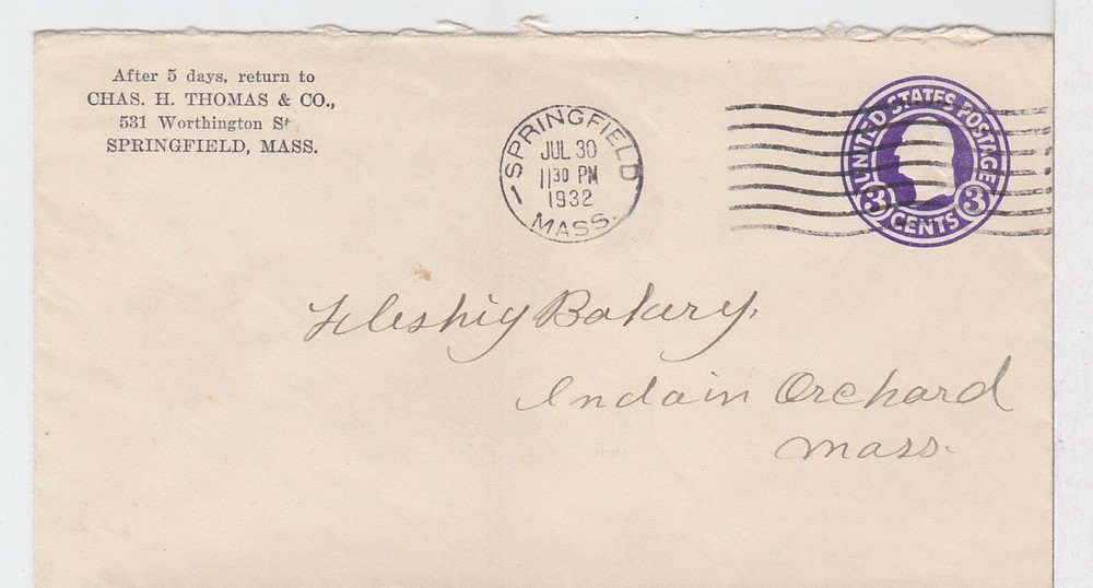 TurtlesTradingPost- Massachusetts- Springfield, MA 1932- Machine Cancel