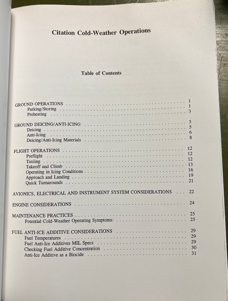 Cessna Citation Cold Weather Operations