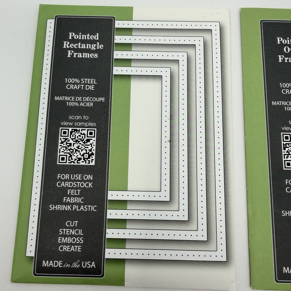 Memory Box Dies Pointed Frames Rectangle Oval LOT of 2 SETS
