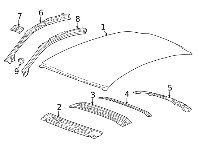 Genuine GM Driver Side Roof Front Header Panel Extension 23205371