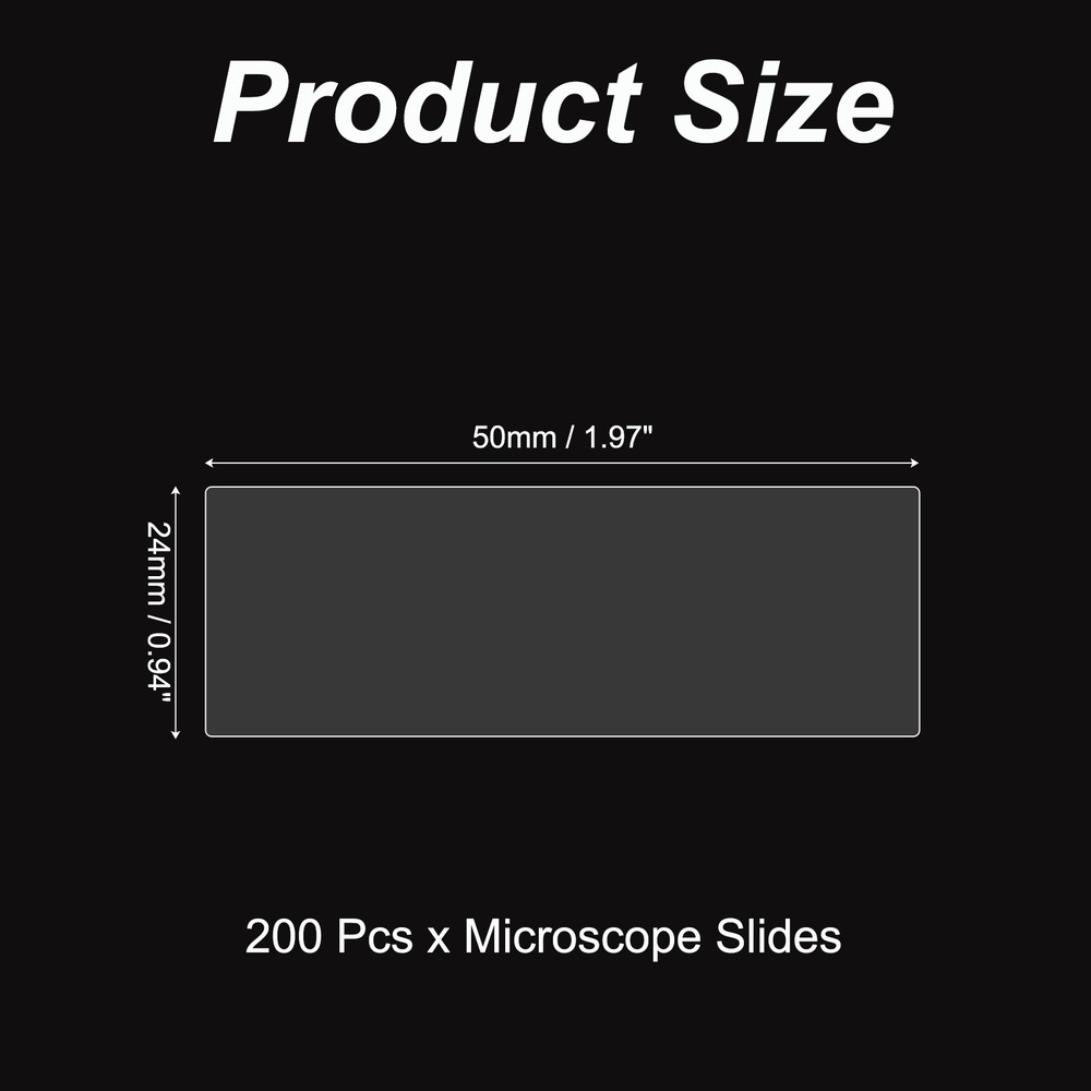 200pcs Cover Slips for Microscope Slides, 24x50mm Microscope Cover Rectangle