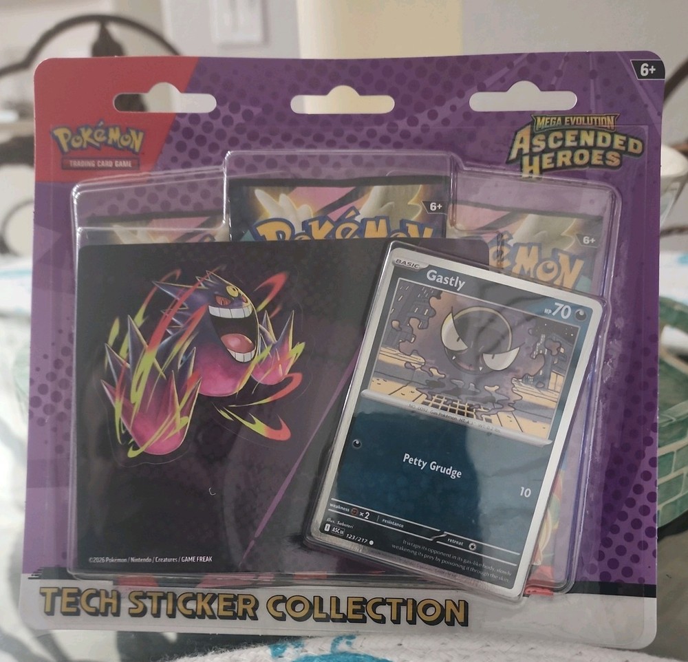 Pokémon Mega Evolution Ascended Heroes Tech Sticker Gastly AND Charmander