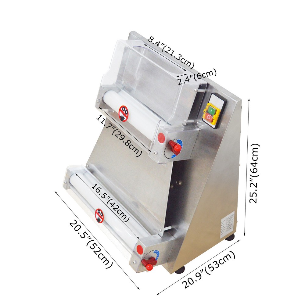 110V Electric Pizza Maker Dough Roller Sheeter Pastry Press Rolling Machine