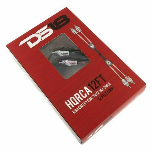 2 x DS18 12 ft 2 Channel Shielded Twisted RCA PRO Audio Cable Amp Cable