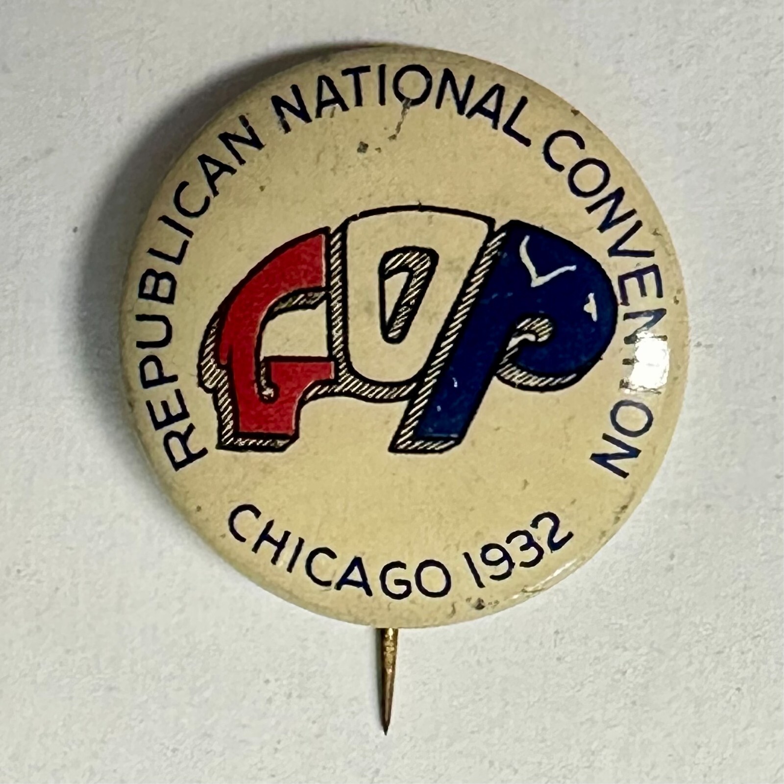 1932 Republican National Convention GOP Chicago IL 1" Tin Litho Pinback