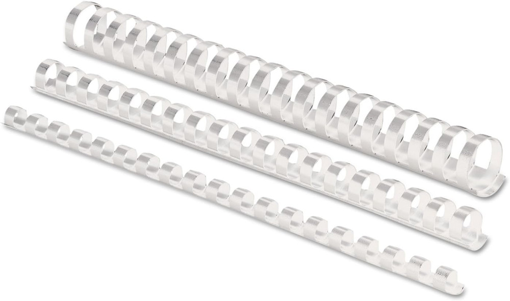 Plastic Binding Combs, 90 Sheet Capacity, 1/2 Inch, White, 100 per Pack