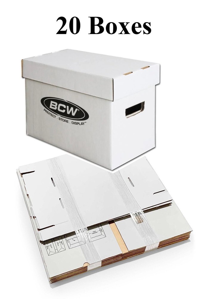 20 Comic Book Storage Boxes Short Holds 150-175 Acid Free Stackable Durable BCW