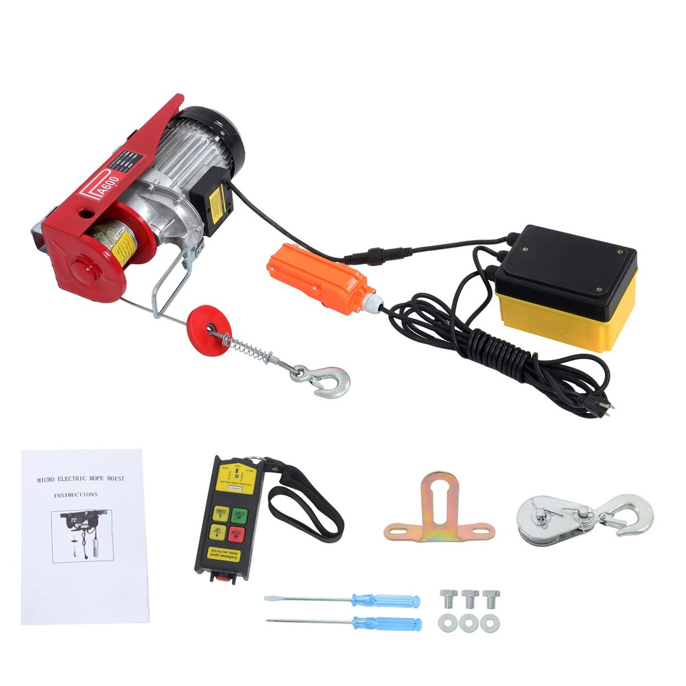 Electric Hoist 1320lbs with Wireless Remote Control,14ft Wired Remote Control