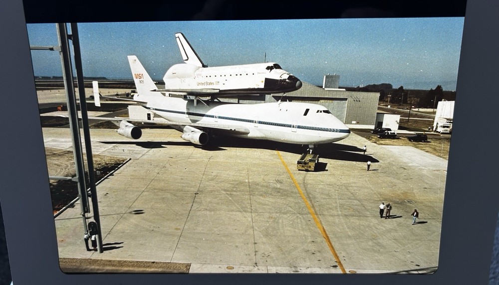 1983 NASA KSC Space Shuttle Discovery Aboard 747 Presentation Transparency