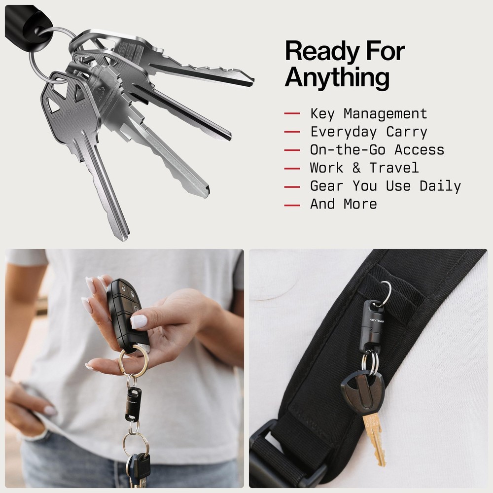 KeySmart MagConnect Pro Magnetic Quick Release KeyChain - Detachable Key Ring...