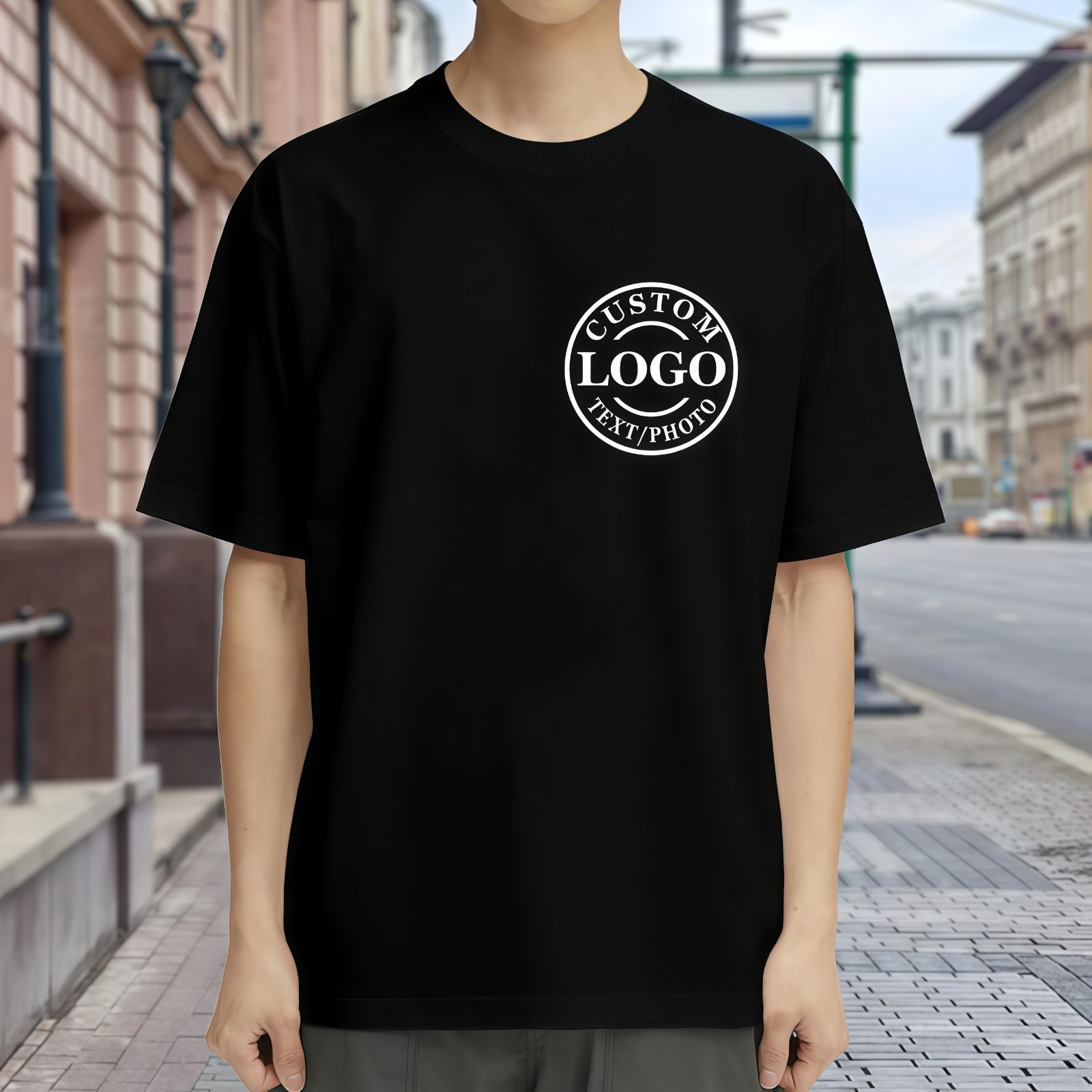 Personalized Custom Tee Front Back Chest Print Your Design Photo Logo Unisex