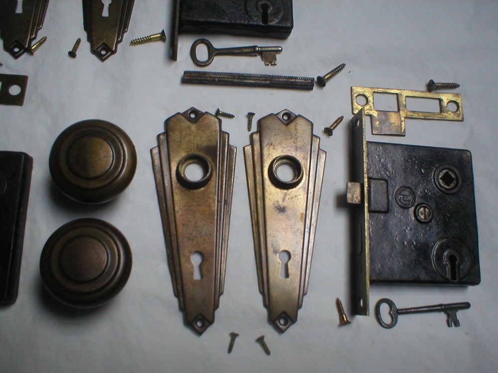 Antique Art Deco Door Hardware Set