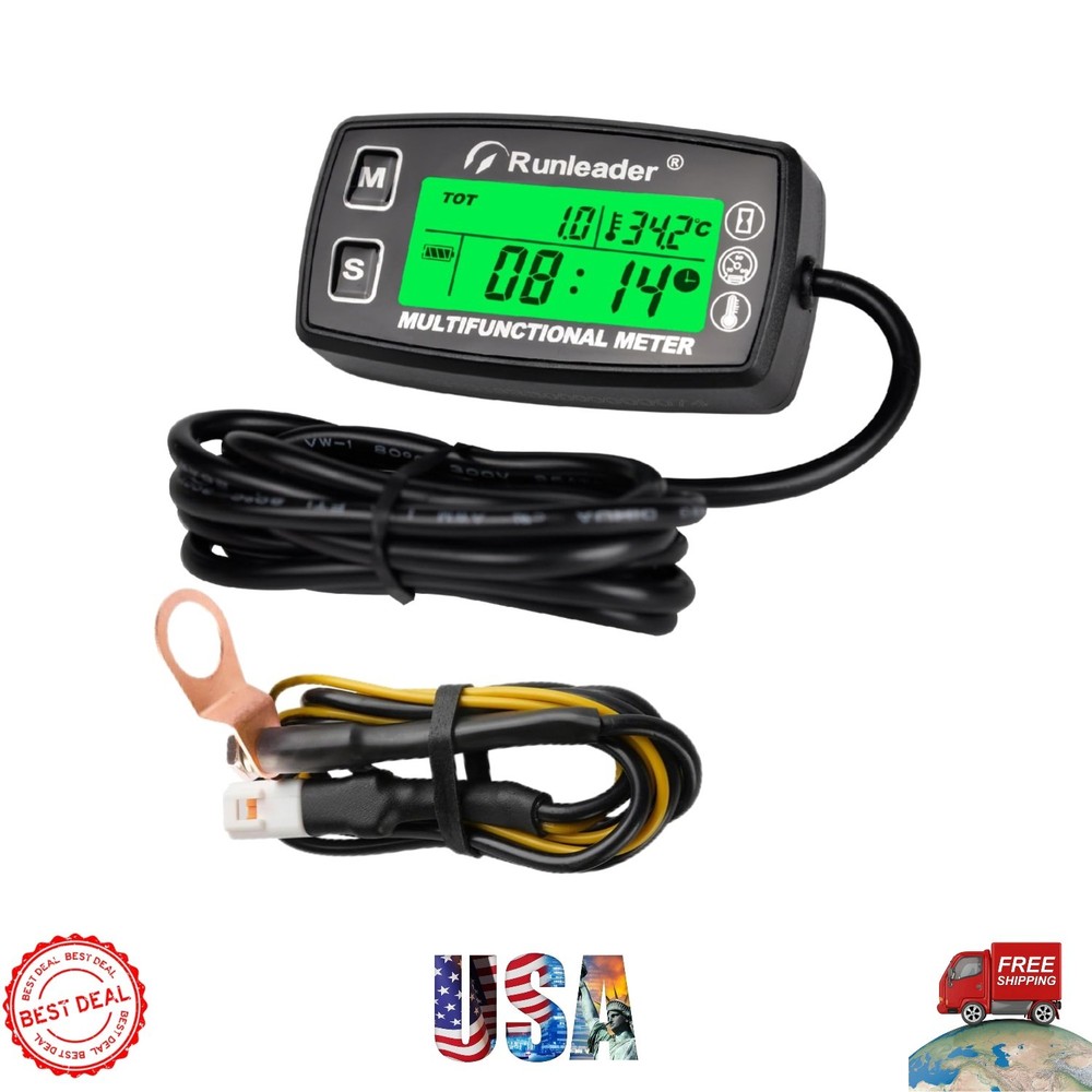 Advanced Digital Tach Hour Meter and Temperature Gauge for Efficient Engine Care