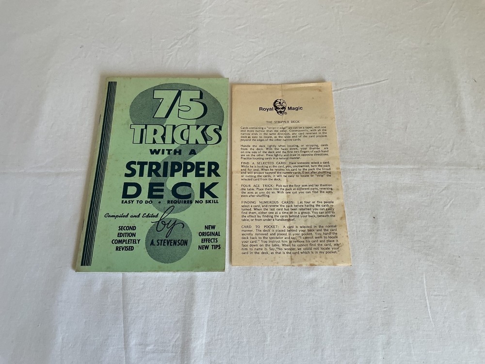 A Stevenson 75 Tricks With Stripper Deck 1962 soft cover