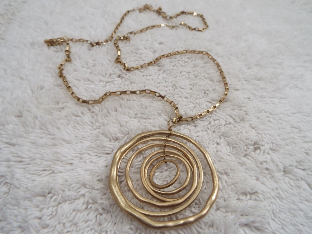 Goldtone Rings Pendant Necklace