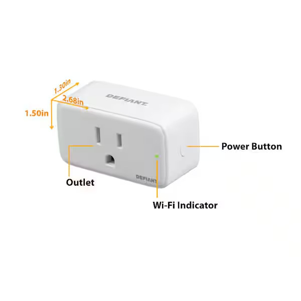 Volt Indoor Smart Plug & Timer Wi-Fi Bluetooth Single Outlet Powered by Hubspace