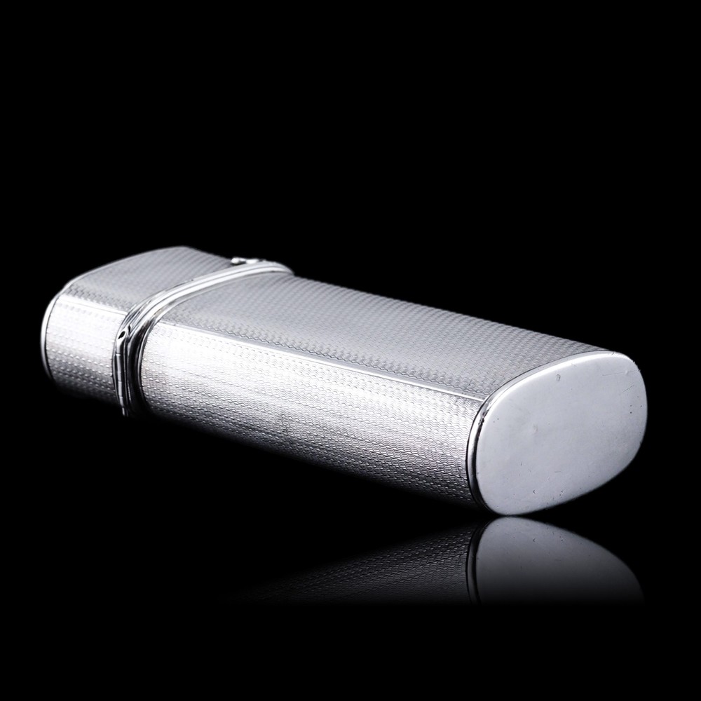 Antique Georgian Solid Silver Cigar/Cheroot Case Engine Turned - Edward Edwards