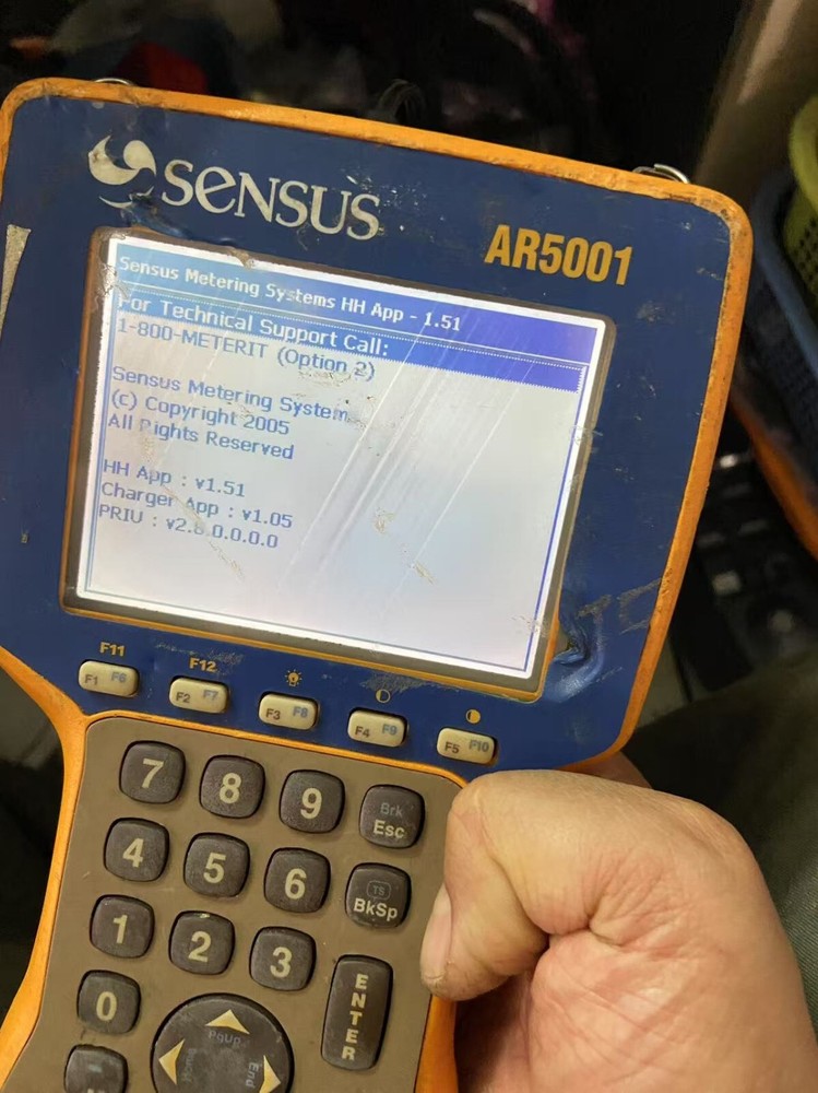 Screen Aging Sensus Meetering Systems AR5001 Field Data Collector