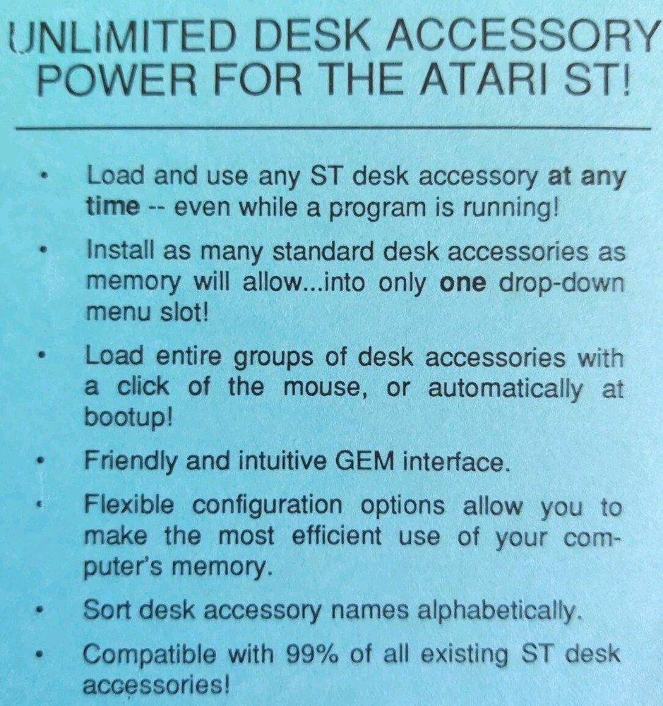 Multi Desk 1988 Vintage Atari ST CodeHead Software 3.5" Disk and Manual