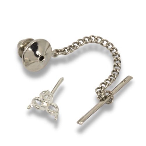 Round Three Stone Tie Tack and Back