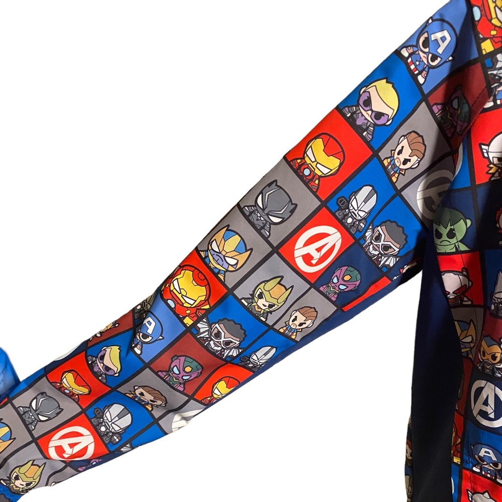 RARE Disney Store Marvel Avengers Packable Raincoat 9/10 Jacket Coat Backpack
