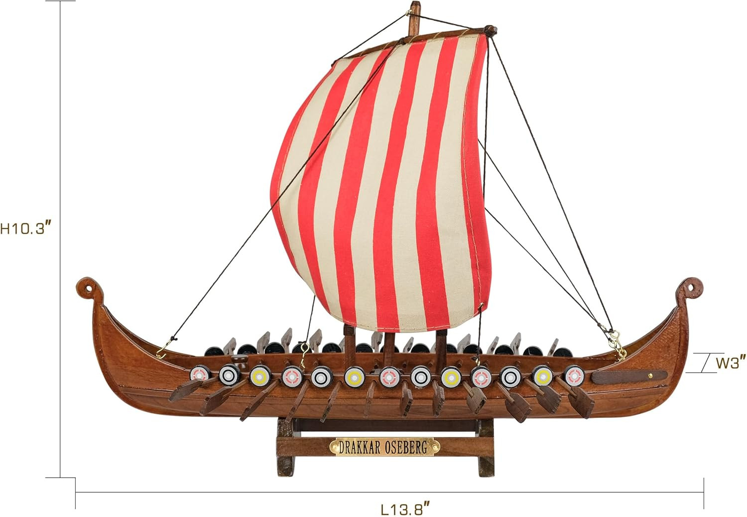 SAILINGSTORY Wooden Viking Ship Model Drakkar Oseberg 1/60 Scale Replica Scandin