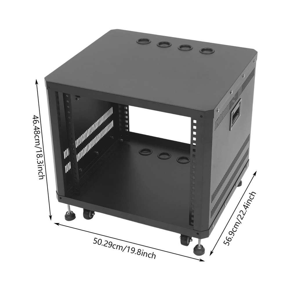 9U Rolling Server Rack Locking Network Cabinet Box Data Enclosure