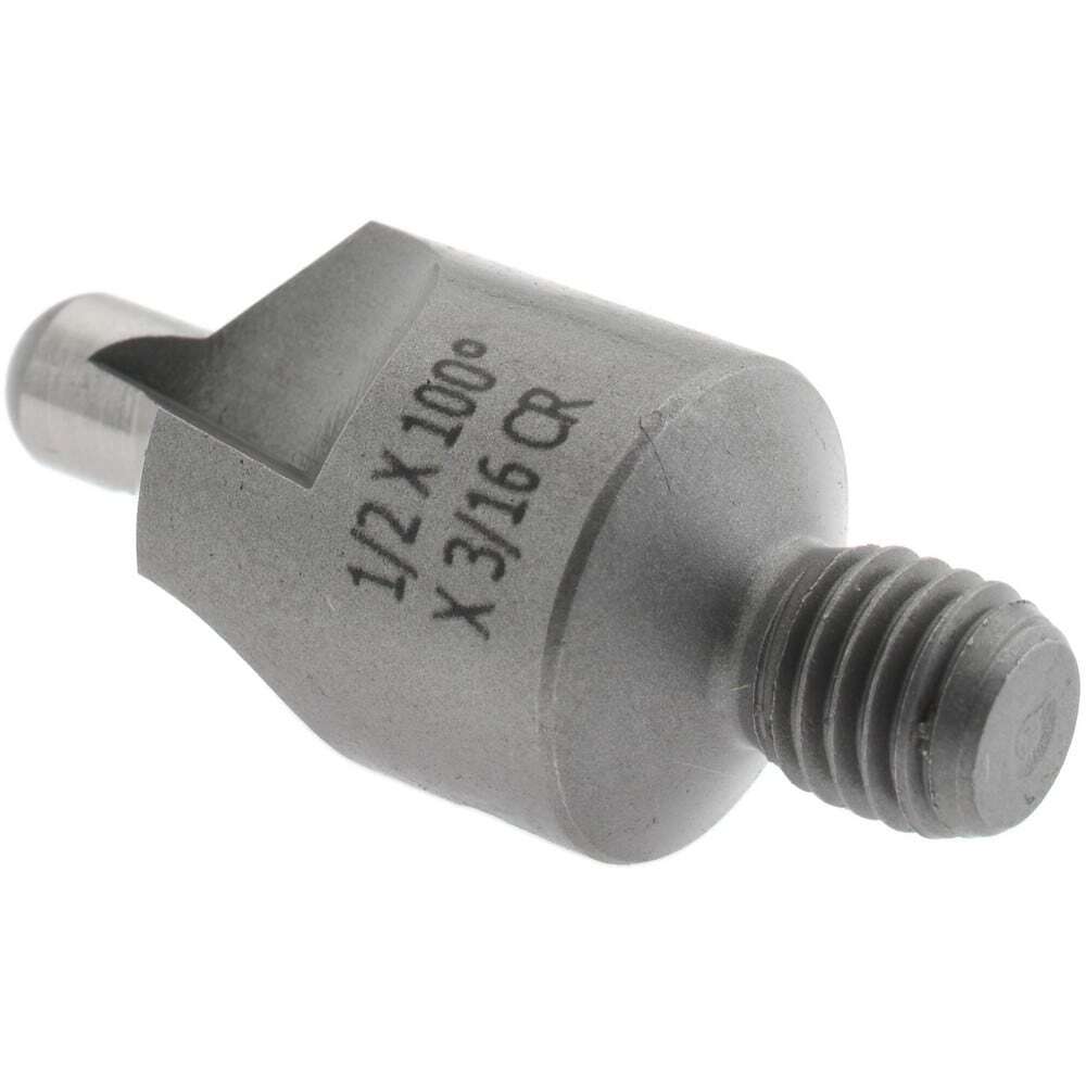 Adjustable Stop Countersink: 1/4-28 Threaded Shank, 3/16" Pilot Diam, 3 Flute