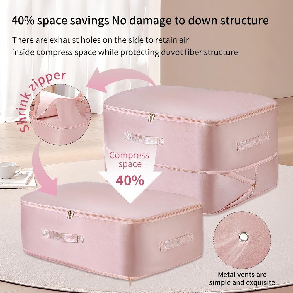Ultra Space Saving Compression Organizer,Blanket Storage Bags for Comforters,...