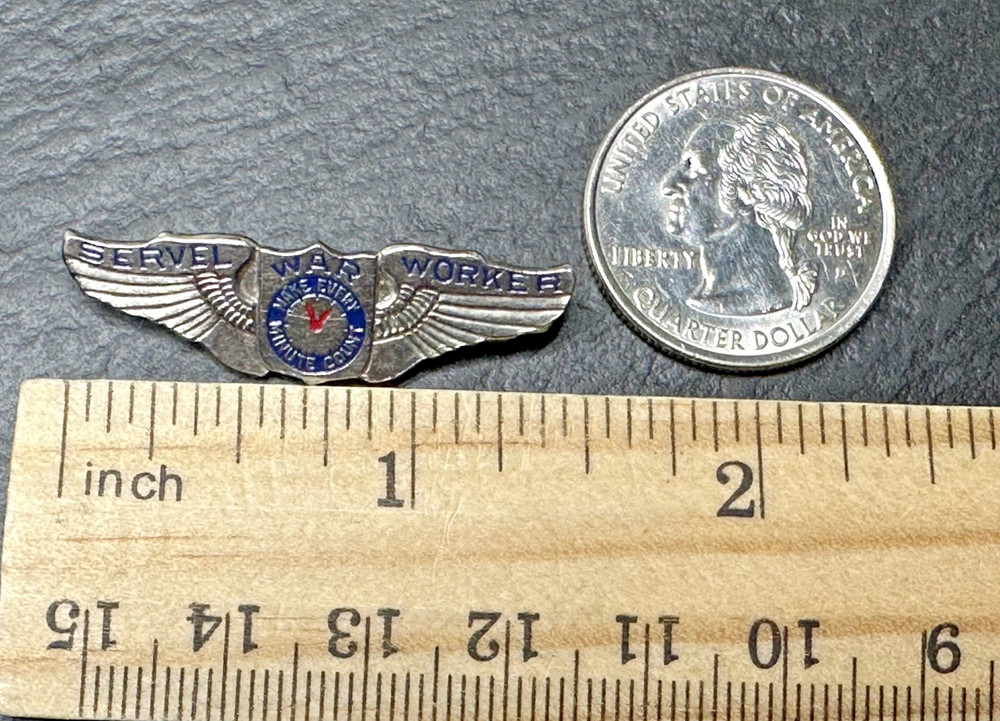 WWII HOMEFRONT SERVEL WAR WORKER WINGED PIN M698