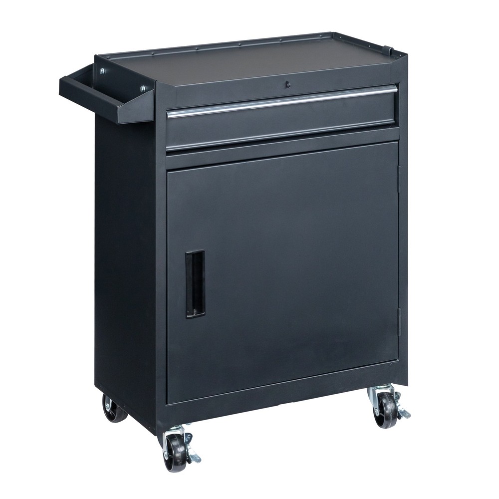 4-Drawer Rolling Tool Cabinet with Bottom Storage & Handle for Garage Workshop