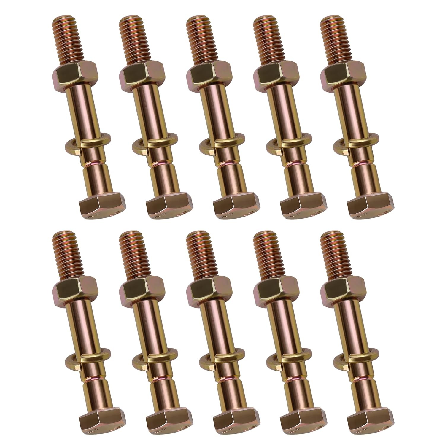 10Pcs 70060-02808 Shear Bolts Fits Kubota BX2750 Snowblower 5/16inx2-1/4in Gold