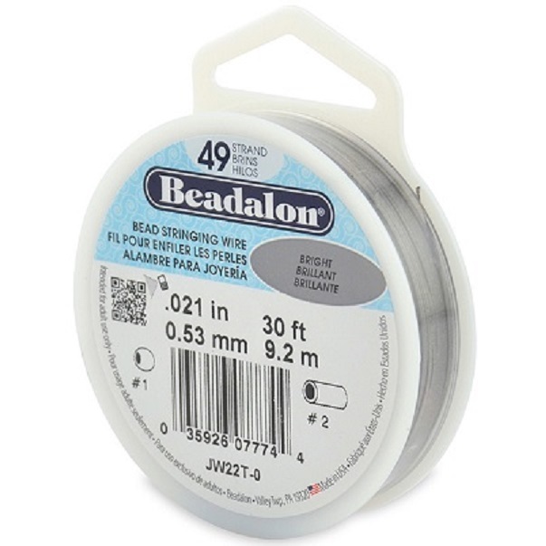 Beadalon Bead Stringing Wire 49 Strand 30/100 FT. BRIGHT Various Sizes + Colors