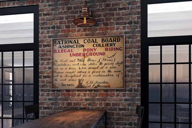 Vintage Style NCB COAL BOARD Pit Pony Sign