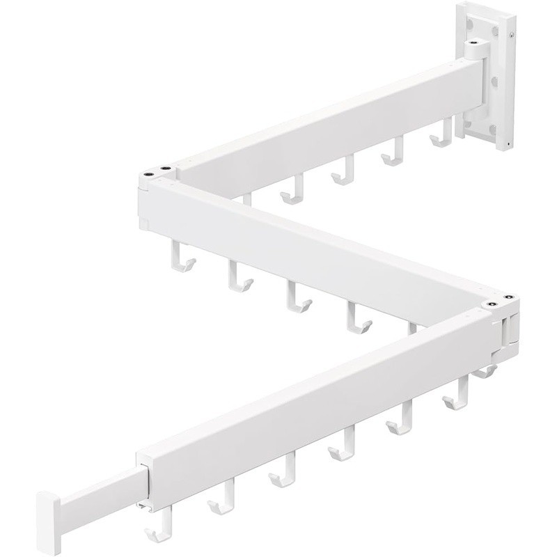Space Saver Tri-Fold Laundry Drying Rack Wall Mount Sturdy Aluminum 220lb Load