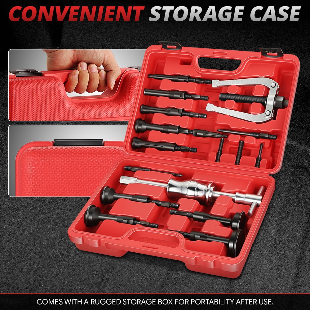 16Pcs Blind Hole Pilot Internal Extractor/Remover Bearing Puller Set Kit w/ Case